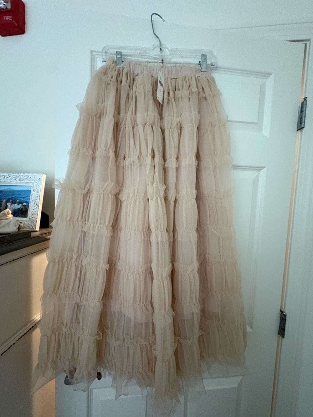 NWT By Anthropologie Shirred Tulle Maxi Skirt - Picture 6 of 8